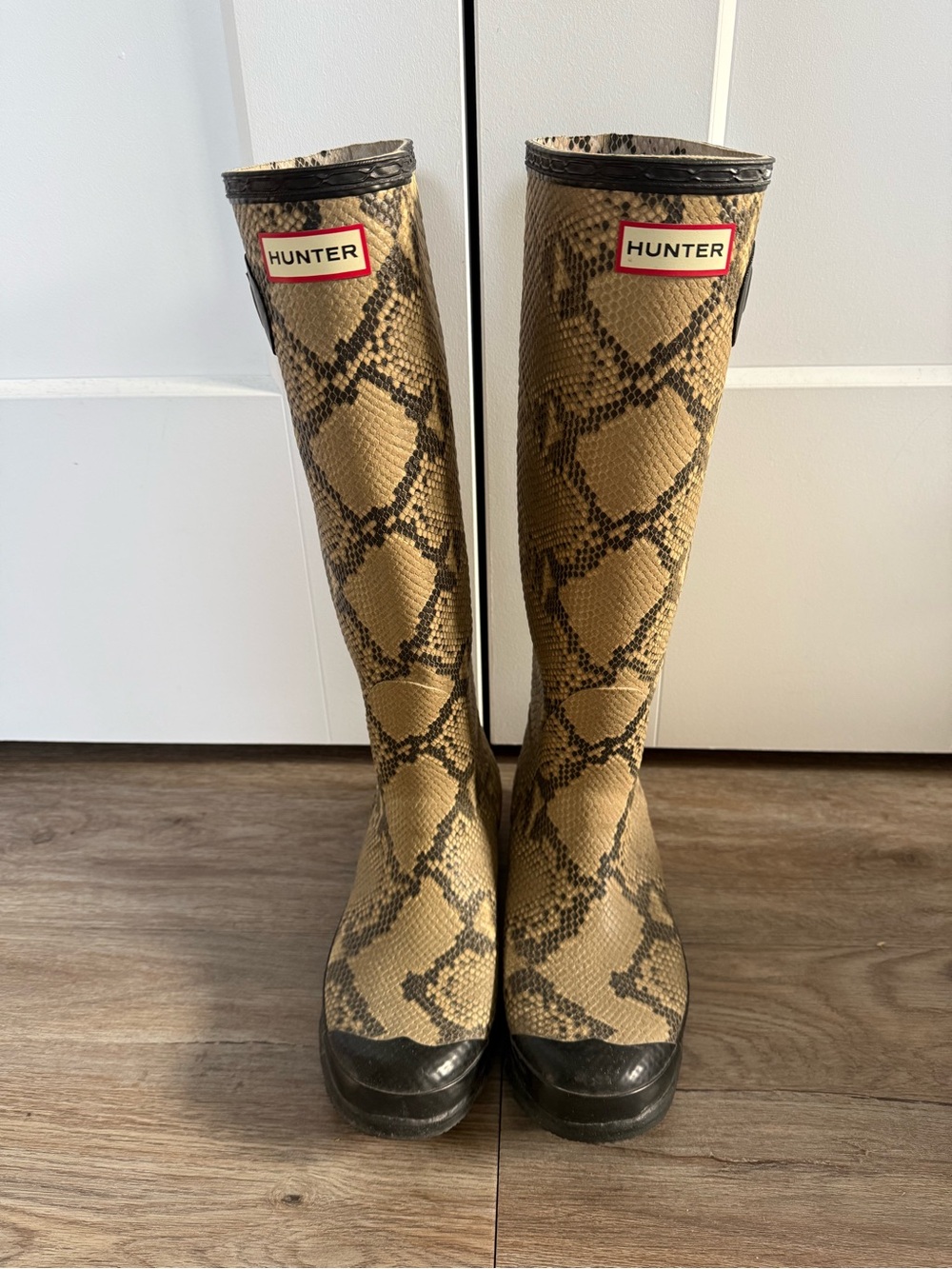 Hunter Carnaby Snakeskin print boots